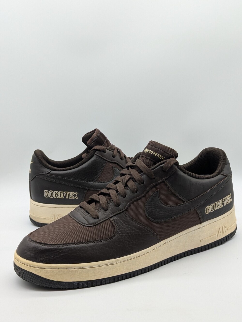Mens Size 15 Nike Air Force 1 GTX Gore-Tex Baroque Brown Sail Shoes CT2858-201